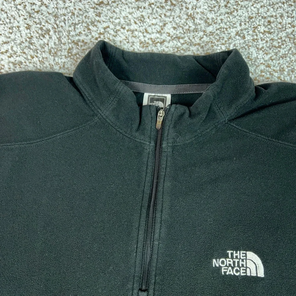 North Face Pullover Mens Medium Black TKA 100 Fleece 1/4 Zip Hiking Sweater Gorp